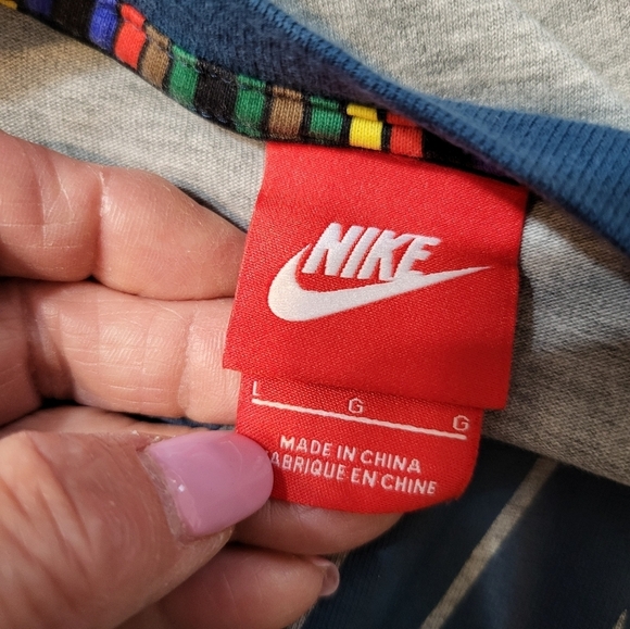 Nike Air Blue Greenand Gray Raglan T-Shirt Large - Picture 2 of 12